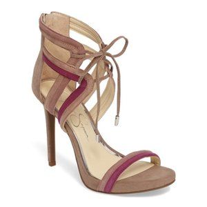 Jessica Simpson Pink Suede Cage Sandas 8.5 New